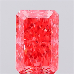 Picture of Lab Created Diamond 2.07 Carats, Radiant with  Cut, Fancy Vivid Pink Color, VVS2 Clarity and Certified by IGI