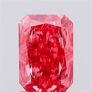 Picture of Lab Created Diamond 1.60 Carats, Radiant with  Cut, Fancy Vivid Pink Color, VS2 Clarity and Certified by IGI