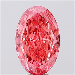 Picture of Lab Created Diamond 7.06 Carats, Oval with  Cut, Fancy Vivid Pink Color, VS2 Clarity and Certified by IGI