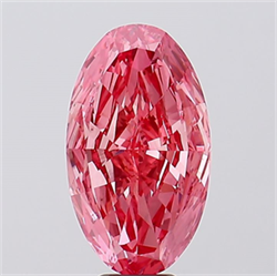 Foto Del inventario de diamantes de laboratorio, 8.03 quilates, Ovalado , Color Fancy Vivid Pink, claridad VS2 y certificado IGI de