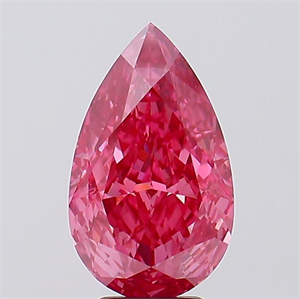 Picture of Lab Created Diamond 5.16 Carats, Pear with  Cut, Fancy Vivid Pink Color, VVS2 Clarity and Certified by IGI