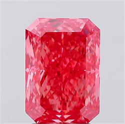 Picture of Lab Created Diamond 3.04 Carats, Radiant with  Cut, Fancy Vivid Pink Color, VVS2 Clarity and Certified by IGI