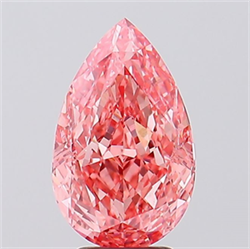 Picture of Lab Created Diamond 4.29 Carats, Pear with  Cut, Fancy Vivid Pink Color, VS1 Clarity and Certified by IGI