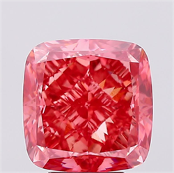 Picture of Lab Created Diamond 5.04 Carats, SQUARE CUSHION with  Cut, Fancy Vivid Pink Color, VS1 Clarity and Certified by IGI