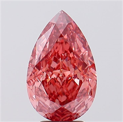 Picture of Lab Created Diamond 5.18 Carats, Pear with  Cut, Fancy Vivid Pink Color, VVS2 Clarity and Certified by IGI