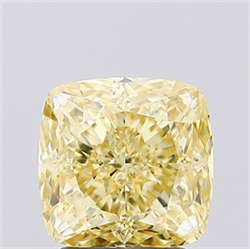 Picture of Lab Created Diamond 2.51 Carats, SQUARE CUSHION with  Cut, Fancy Intense Yellow Color, VS1 Clarity and Certified by IGI