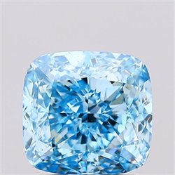 Picture of Lab Created Diamond 1.60 Carats, SQUARE CUSHION with  Cut, Fancy Vivid Blue Color, VVS2 Clarity and Certified by IGI