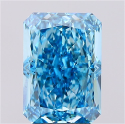 Picture of Lab Created Diamond 3.58 Carats, Radiant with  Cut, Fancy Vivid Blue Color, VS1 Clarity and Certified by IGI