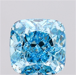 Picture of Lab Created Diamond 3.11 Carats, SQUARE CUSHION with  Cut, Fancy Vivid Blue Color, VS2 Clarity and Certified by IGI