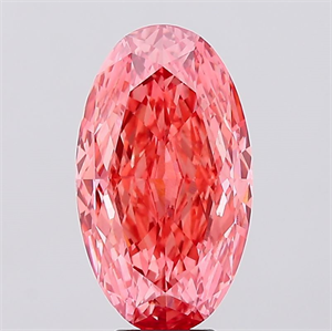 Picture of Lab Created Diamond 6.54 Carats, Oval with  Cut, Fancy Vivid Pink Color, VS1 Clarity and Certified by IGI