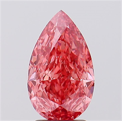 Picture of Lab Created Diamond 2.60 Carats, Pear with  Cut, Fancy Vivid Pink Color, VVS1 Clarity and Certified by IGI