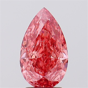 Picture of Lab Created Diamond 2.60 Carats, Pear with  Cut, Fancy Vivid Pink Color, VVS1 Clarity and Certified by IGI