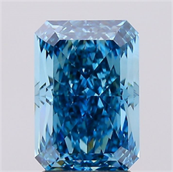 Picture of Lab Created Diamond 2.55 Carats, Radiant with  Cut, Fancy Vivid Blue Color, VVS2 Clarity and Certified by IGI
