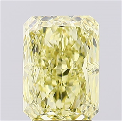 Picture of Lab Created Diamond 3.04 Carats, Radiant with  Cut, Fancy Intense Yellow Color, VS1 Clarity and Certified by IGI