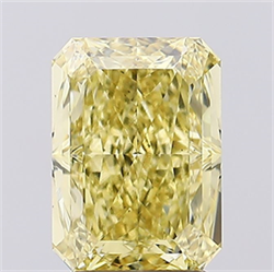 Picture of Lab Created Diamond 3.21 Carats, Radiant with  Cut, Fancy Intense Yellow Color, VS1 Clarity and Certified by IGI