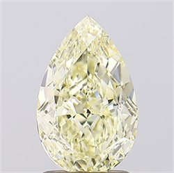 Picture of Lab Created Diamond 1.80 Carats, Pear with  Cut, Fancy Intense Yellow Color, VS2 Clarity and Certified by IGI