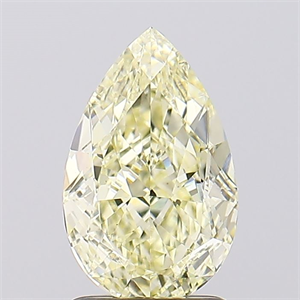 Picture of Lab Created Diamond 1.80 Carats, Pear with  Cut, Fancy Intense Yellow Color, VS2 Clarity and Certified by IGI