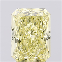 Picture of Lab Created Diamond 2.53 Carats, Radiant with  Cut, Fancy Intense Yellow Color, VS1 Clarity and Certified by IGI