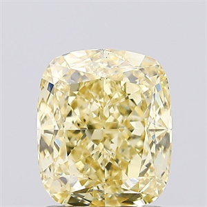 Picture of Lab Created Diamond 1.58 Carats, Cushion with  Cut, Fancy Intense Yellow Color, VS2 Clarity and Certified by IGI