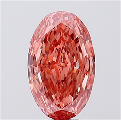 Picture of Lab Created Diamond 10.03 Carats, Oval with  Cut, Fancy Vivid Pink Color, VVS2 Clarity and Certified by IGI