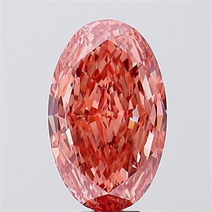 Picture of Lab Created Diamond 10.03 Carats, Oval with  Cut, Fancy Vivid Pink Color, VVS2 Clarity and Certified by IGI