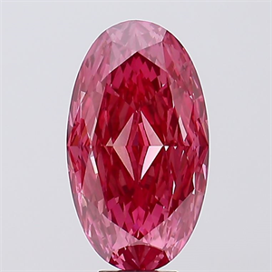 Picture of Lab Created Diamond 9.60 Carats, Oval with  Cut, Fancy Vivid Pink Color, VS1 Clarity and Certified by IGI