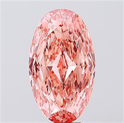 Picture of Lab Created Diamond 10.35 Carats, Oval with  Cut, Fancy Vivid Pink Color, VS1 Clarity and Certified by IGI