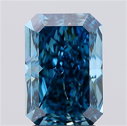 Picture of Lab Created Diamond 2.51 Carats, Radiant with  Cut, Fancy Vivid Blue Color, VVS2 Clarity and Certified by IGI