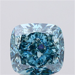 Picture of Lab Created Diamond 3.05 Carats, SQUARE CUSHION with  Cut, Fancy Vivid Blue Color, VS1 Clarity and Certified by IGI