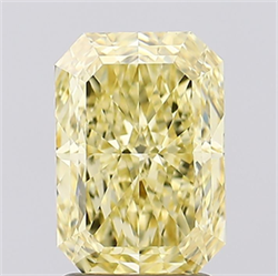 Picture of Lab Created Diamond 2.40 Carats, Radiant with  Cut, Fancy Intense Yellow Color, VVS2 Clarity and Certified by IGI