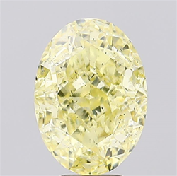 Picture of Lab Created Diamond 5.20 Carats, Oval with  Cut, Fancy Intense Yellow Color, SI1 Clarity and Certified by IGI