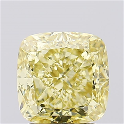Picture of Lab Created Diamond 2.54 Carats, SQUARE CUSHION with  Cut, Fancy Intense Yellow Color, VS1 Clarity and Certified by IGI