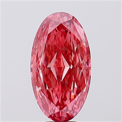 Picture of Lab Created Diamond 8.06 Carats, Oval with  Cut, Fancy Vivid Pink Color, VS1 Clarity and Certified by IGI