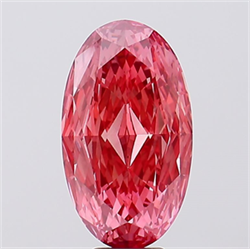 Picture of Lab Created Diamond 8.04 Carats, Oval with  Cut, Fancy Vivid Pink Color, VS1 Clarity and Certified by IGI