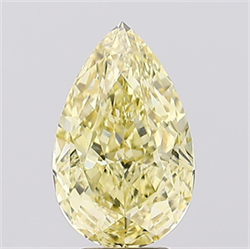 Picture of Lab Created Diamond 5.00 Carats, Pear with  Cut, Fancy Intense Yellow Color, VS1 Clarity and Certified by IGI