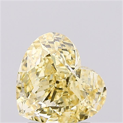 Picture of Lab Created Diamond 1.58 Carats, Heart with  Cut, Fancy Intense Yellow Color, VVS2 Clarity and Certified by IGI