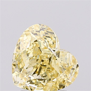 Picture of Lab Created Diamond 1.58 Carats, Heart with  Cut, Fancy Intense Yellow Color, VVS2 Clarity and Certified by IGI