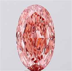 Picture of Lab Created Diamond 8.04 Carats, Oval with  Cut, Fancy Vivid Pink Color, VS1 Clarity and Certified by IGI