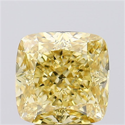 Picture of Lab Created Diamond 3.51 Carats, SQUARE CUSHION with  Cut, Fancy Intense Yellow Color, VS1 Clarity and Certified by IGI