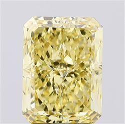 Picture of Lab Created Diamond 3.53 Carats, Radiant with  Cut, Fancy Intense Yellow Color, VS1 Clarity and Certified by IGI