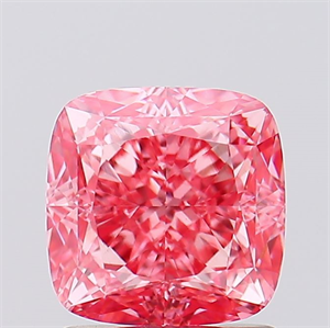 Picture of Lab Created Diamond 1.60 Carats, SQUARE CUSHION with  Cut, Fancy Vivid Pink Color, VS1 Clarity and Certified by IGI