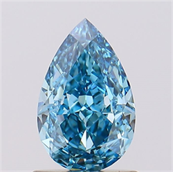 Picture of Lab Created Diamond 1.09 Carats, Pear with  Cut, Fancy Vivid Blue Color, VVS2 Clarity and Certified by IGI