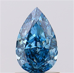 Picture of Lab Created Diamond 1.04 Carats, Pear with  Cut, Fancy Vivid Blue Color, VS1 Clarity and Certified by IGI