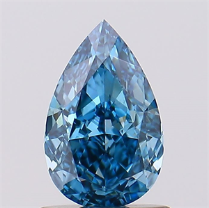 Picture of Lab Created Diamond 1.04 Carats, Pear with  Cut, Fancy Vivid Blue Color, VS1 Clarity and Certified by IGI