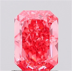 Picture of Lab Created Diamond 1.00 Carats, Radiant with  Cut, Fancy Vivid Pink Color, VS2 Clarity and Certified by IGI