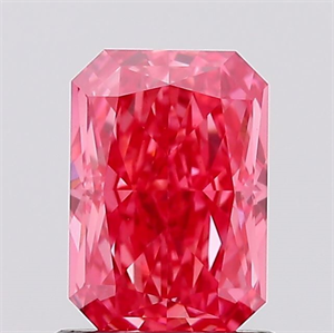 Picture of Lab Created Diamond 1.06 Carats, Radiant with  Cut, Fancy Vivid Pink Color, VS2 Clarity and Certified by IGI