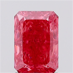 Picture of Lab Created Diamond 1.60 Carats, Radiant with  Cut, Fancy Vivid Pink Color, VS2 Clarity and Certified by IGI