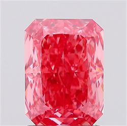 Picture of Lab Created Diamond 1.59 Carats, Radiant with  Cut, Fancy Vivid Pink Color, VS1 Clarity and Certified by IGI