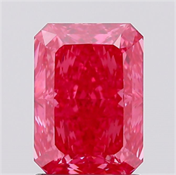 Picture of Lab Created Diamond 1.52 Carats, Radiant with  Cut, Fancy Vivid Pink Color, VS1 Clarity and Certified by IGI