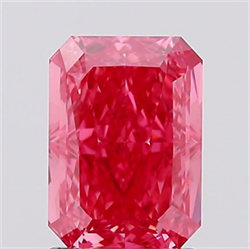 Picture of Lab Created Diamond 1.58 Carats, Radiant with  Cut, Fancy Vivid Pink Color, VVS2 Clarity and Certified by IGI